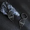 Necklace Earrings Set Skyline Dragon Pendant Keychain Jewelry Light Luxury Style Stainless Steel Fashion Men's Ornaments