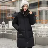 winter New Women Lg Down Cott Jacket Korean Solid Warm Hooded Parka Overcoat Female Zipper Casual Snow Wear Coat Oversized 30ik#