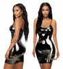 sexy glinsteren PVC FAUX LEDEREN Ondergoed Babydoll Lingerie strapl turnpakje Pole dance seksi volwassen nachtclub Party dr W073 28HY #