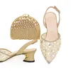 Dress Shoes Arrival African Wedding And Bag Set With Rhinestone Italian Design Matching Bags Nigerian Lady Party Pumps