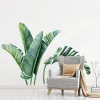 Adesivos folhas de bananeira plantas tropicais casca e vara decalques de parede, natureza verde selva árvore folhas adesivos de parede decorações para casa