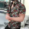 Summer Men's Shirts Hawaiian Shirt Skull Graphic 3D Printing Outdoor Street Kort ärmar Män FI -kläder Toppar Streetwear O2HS#