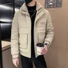 2023 Hiver PU Veste en cuir Hommes Épaissie Chaud Cott Veste Fausse Fourrure Revers Casual Parkas Hiphop Puffer Manteau Hommes Vêtements Q4xW #