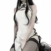 Mujeres cosplay traje sexy lencería erótica club desgaste criada camarero uniforme negro blanco qipao chegsam dr anime ropa b8l7 #