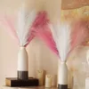 Flores decorativas 9pcs pampas fofos grama falsa planta cenário boho decoração flor simulada casamento em casa decoração artificial