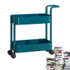 Racks Utility Cart on Wheels Single armrest trolley storage rack multi layer floor standing Decorative Carts with Four Casters