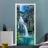 Naklejki 3D Waterfalls Krajobrazowe drzwi naklejka do domu Dekor salonu jadalnia Pvc Self -haterproof Waterproof Wall Nalek winylowy tapeta