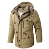 Mens Winter New Jackets Casual Thicken Fleece Fodined Jacka Parka huva varm utomhuslast Outwear Windbreaker Coat K7Y0#