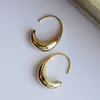 Boucles d'oreilles créoles plaquées argent 925, boucles d'oreilles géométriques en forme de C pour femmes et filles, bijoux de fête Punk hip hop, cadeau E551