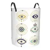 Borse per la biancheria Collezione Turkish Evil Eye sul cestino Pieghevole Nazar Amulet Hamsa Boho Bohemian Abbigliamento Cesto Organizzatore Contenitore portaoggetti