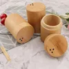 Storage Bottles Wear-resistant Round Dustproof Bamboo Toothpick Dispenser Holder For Office