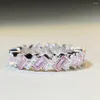 Bagues de cluster 925 Sterling Argent Haute Carbone Diamant Gemstone Mariage Boutique Bijoux Mode Fête des Femmes En Gros