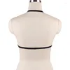 Подвязки черные с открытой грудью, бюстгальтер-клетка, эротический пояс для бондажа, женское сексуальное женское белье, полиэстер Rave Wear DS013