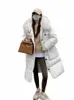 femminile piumino d'anatra bianca cappotto 2023 caldo delle donne di inverno Lg piumino collo di pelliccia reale con cappuccio soprabito femminile giacca impermeabile C1e2 #