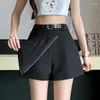 Shorts pour femmes 2024 Mode Femmes Costume Printemps Été Rétro Taille Haute Jupes Style Coréen Femme Culottes Décontractées