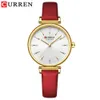 Curren Karien 9081 moda feminina couro genuíno simples senhoras na moda jovem estudante relógio
