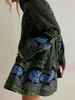 カジュアルドレス女性ヴィンテージシャツドレス長袖のターンダウンカラーボタンダウンフラワープリントフォールビーチミニ