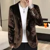 Nouveau Gentleman Veet Blazer Slim Fit Casual Mariage Style britannique Ruffian Beau Busin Travail Persality Fi Costume A5Pf #