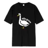 Internet Famous Big White Duck Funny Printed T-shirt män Kvinnor Par Kort ärm 100% Cott Black Tshirt O-Neck Clothing W0UH#