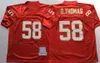 Throwback Football Vintage 58 Derrick Thomas Jersey 1994 75e 35e anniversaire 19 Joe Montana 32 Marcus Allen 16 Len Dawson Uniforme de couleur de l'équipe rouge et blanc cousu