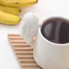 Muggar kreativ tecknad keramisk mjölk mugg söt 3d form handtag kaffekopp hemmakontor vatten år par vän gåvor