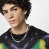 Collier chaîne en zircon coloré pour hommes, design italien, mode, bracelet tendance de rue, accessoires 270e