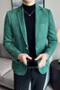 quality Suede Green Gentleman Men Blazers New Fi 2022 Social Elegant Mens Dr Blazer Jackets Wedding Party Wear Slim Fit y4TR#