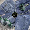 original Fi Luxury Brand W Stylish Men's Designer Blue Denim Boyfriend Slim with Ripped Hem and Distred Broken Jeans V9xo#