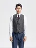 men's Suit Vest Formal Dr Waistcoat Busin Vest Casual Wedding Tuxedo With Pockets V-Neck for Suit Vests C5v9#