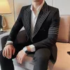 Homme Terno Masculino Blazer De Bal Pour Streetwear Casual Blazer Hombre Double Boutonnage Motif De Broderie Blazer Veste Stade G6xh #