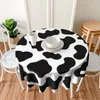 Stołowe paski krów okrągłe obrus czarny poliester nowoczesne domowe zdarzenia piknikowe
