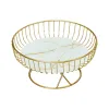 Kosze Złoty drut owocowy szwask metalowy miska owocowa żelaza sztuka koszyki do przechowywania owoców na homedecor w stylu kuchennym