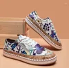 Casual Shoes Women Sneakers Fashion Lady Vulcanized Floral Printed Lace Up Female Flat Loafers Non Slip Ladies
