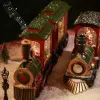 Miniatures Santa Claus Christmas Train Snow Globes Lantern Music Box Crystal Ball Ornaments Home Table Decoration Party Christmas Eve Gifts