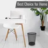 Jewelry Pouches Circular Black Mesh Waste Paper Bin Basket Metal Trash For Kitchen Home Offices Dorm Rooms Bedrooms 1Pack