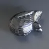 Esculturas Figura de rata de ratón de obsidiana negra de cristal de piedras preciosas talladas decoración del hogar de 2''