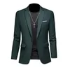 Boutique Fashion Solid Color High-End Brand Casual Business Mens Blazer Groom Wedding Gown Blazers For Men Passar Tops Jacke Coat 240321