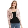 belle Poque Women Coats Shining Sequined Lg Sleeve Cropped Length Open Frt Bolero Shrug Party Wedding Club Jacket Tops New 23rV#