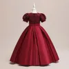 Robes de filles de Noël à paillettes Princesse Demoiselle d'honneur Vêtements Fleur Fête de mariage Robe d'enfants pour les costumes de robe d'anniversaire de bal 240318