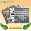 Klistermärken Kaguyahime 10st 3D Selfadhesive Wall Stickers Waterproof Wallpaper Stone Mönster Väggpanel Hemdekoration Väggpapper Klistermärke