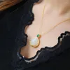 Ожерелья с подвесками, специальное мягкое стерлинговое серебро, Ian Jade, зеленовато-белое ожерелье, женское ожерелье с особым интересным дизайном, цепочка на ключицу