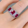 Cluster Rings Shipei Luxury 925 Sterling Silver Ruby Tanzanite Wedding Engagement Fine Jewelry Vintage White Gold Ring For Women W2511