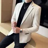 2022 Lente Mannen Plaid Blazer Fi Busin Casual Mannen Slanke Jasje Grote Maat Casual Banket Wedding Party club Dr G3NA #