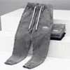 Printemps Automne Cordon 90s Streetwear Boyfriend Baggy Élégant Designer Denim Harlan Lâche Bleu Clair Cargo Harlan Pantalon Jeans 6347 #