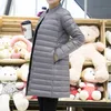 woman Spring Padded Warm Coat Ultra Light Duck Down Jacket Lg Female Overcoat Slim Solid Jackets Winter Coat Portable Parkas h9aY#