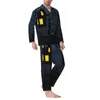 Startseite Kleidung Halloween Fledermäuse Pyjamas Herren Spukhaus Schöne Nachtwäsche Herbst Zweiteiliges Pyjama-Set mit lockerem, übergroßem Design