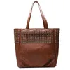 Topphandtag väskor kvinnor axel pu läder väska mode handväska retro flod damer stor tote handväska h240328
