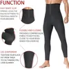 Homens corpo shaper abdômen redutor thermo sauna calças de suor cintura trainer queima de gordura masculino shapewear fitness leggings perna mais magro 240322