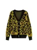 dushu 30.4% Women V-Neck Knitting Cardigans Fi Leopard Women Sweater Cardigan Drop Sleeve Commuter Loose Warm Tops Z3Dh#