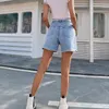 Lucyever Bleu Femmes Denim Shorts 2023 Été Fesses Taille Haute Casual Jean Shorts Femme Streetwear Lâche Droite Pantalon Court T61F #